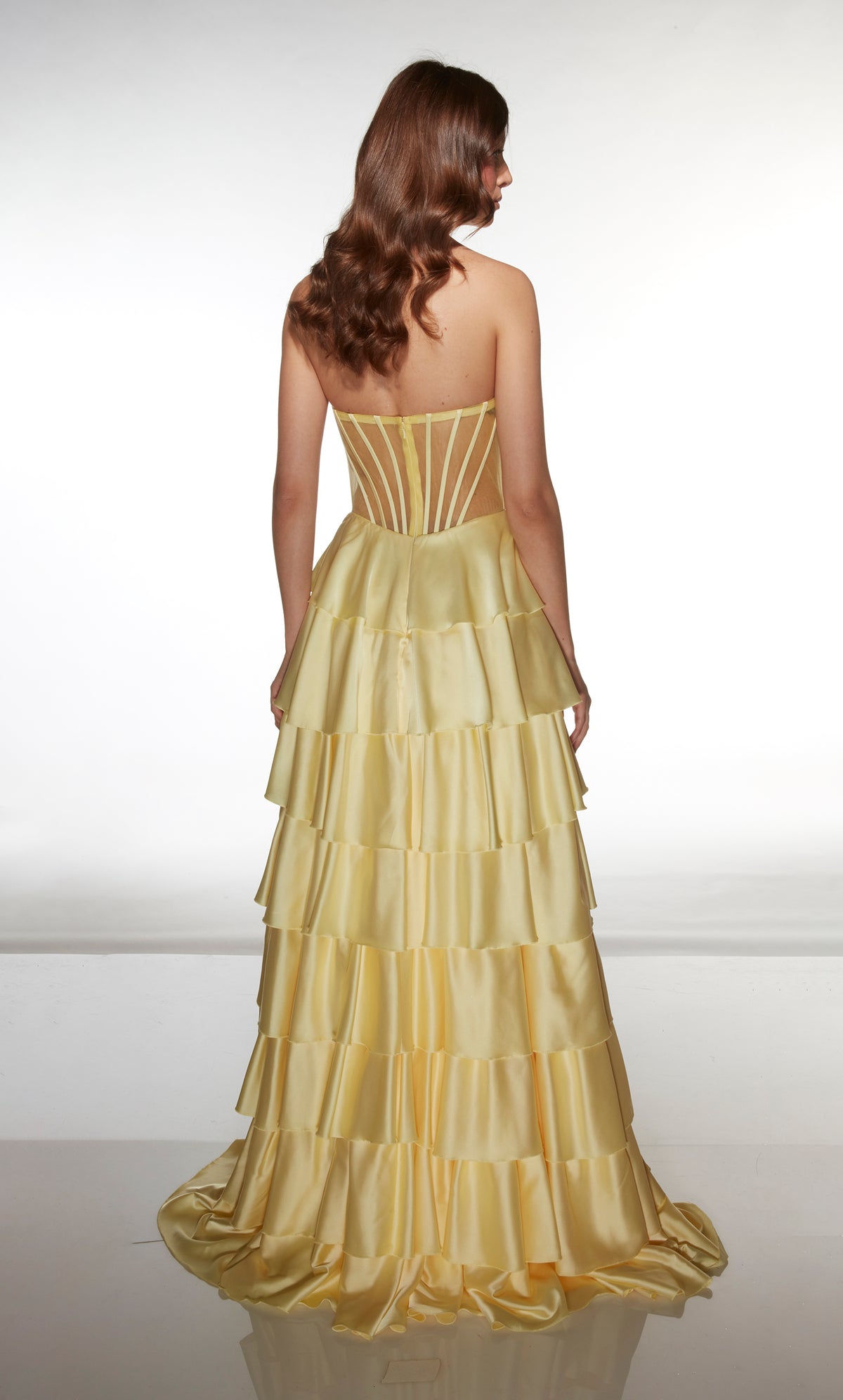 ALYCE Paris 62056 Alyce Long Cat-eye Neckline Corset A Line Dress