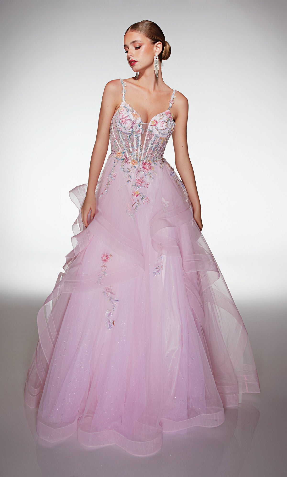 ALYCE Paris 62201 Alyce Long Sweetheart Neckline Waterfall Ballgown Dress