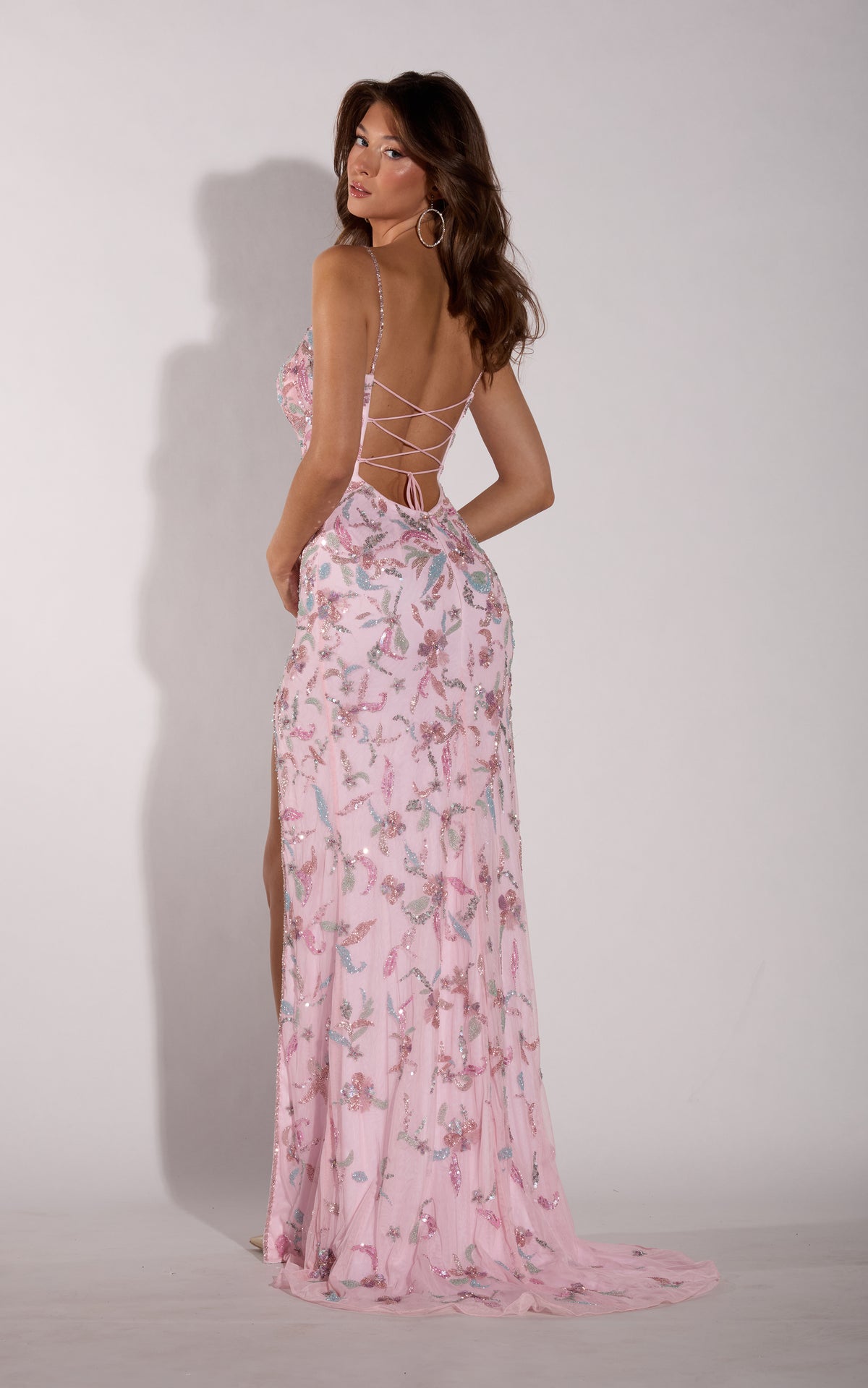 ALYCE Paris 62260 Alyce Long Cat-eye Neckline Shimmery/sparkly Straight Dress
