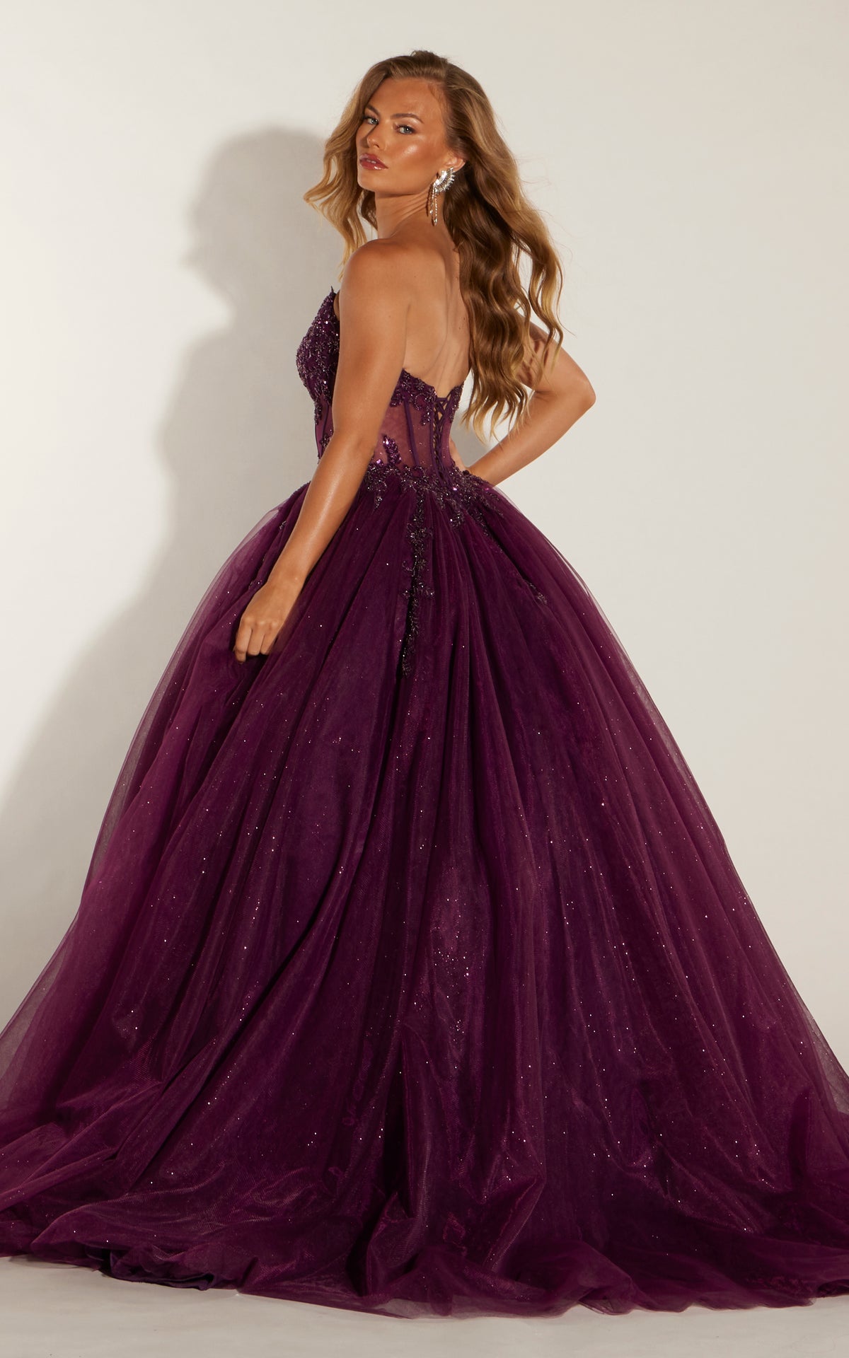 ALYCE Paris 62310 Alyce Long Cat-eye Neckline Shimmery/sparkly Ballgown Dress