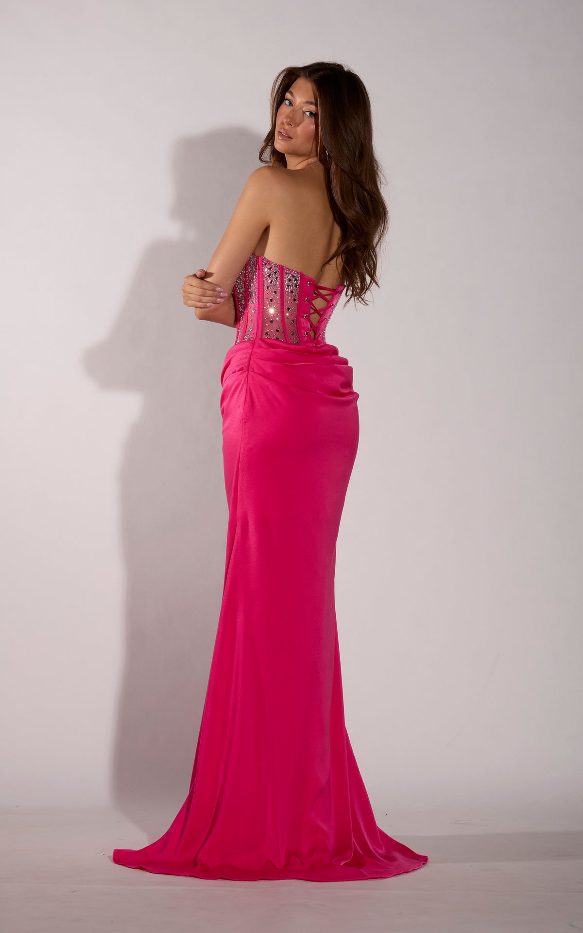 ALYCE Paris 62397 Alyce Long Cat-eye Neckline Ruched/draped  Dress