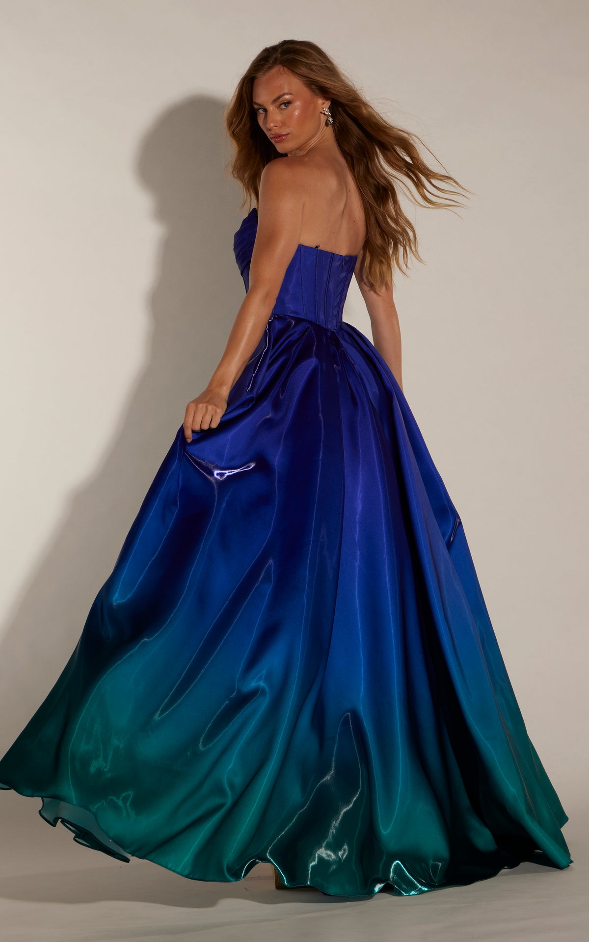 ALYCE Paris 62402 Alyce Long Scooped Neckline Ruched/draped A Line Dress