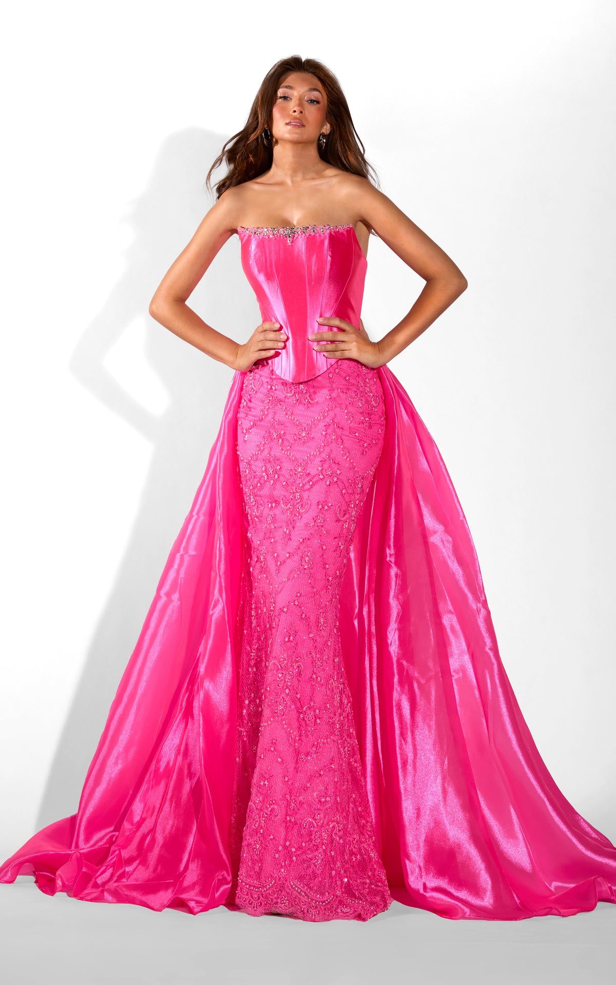 ALYCE Paris 62418 Alyce Long Scooped Neckline Embellished A Line Dress