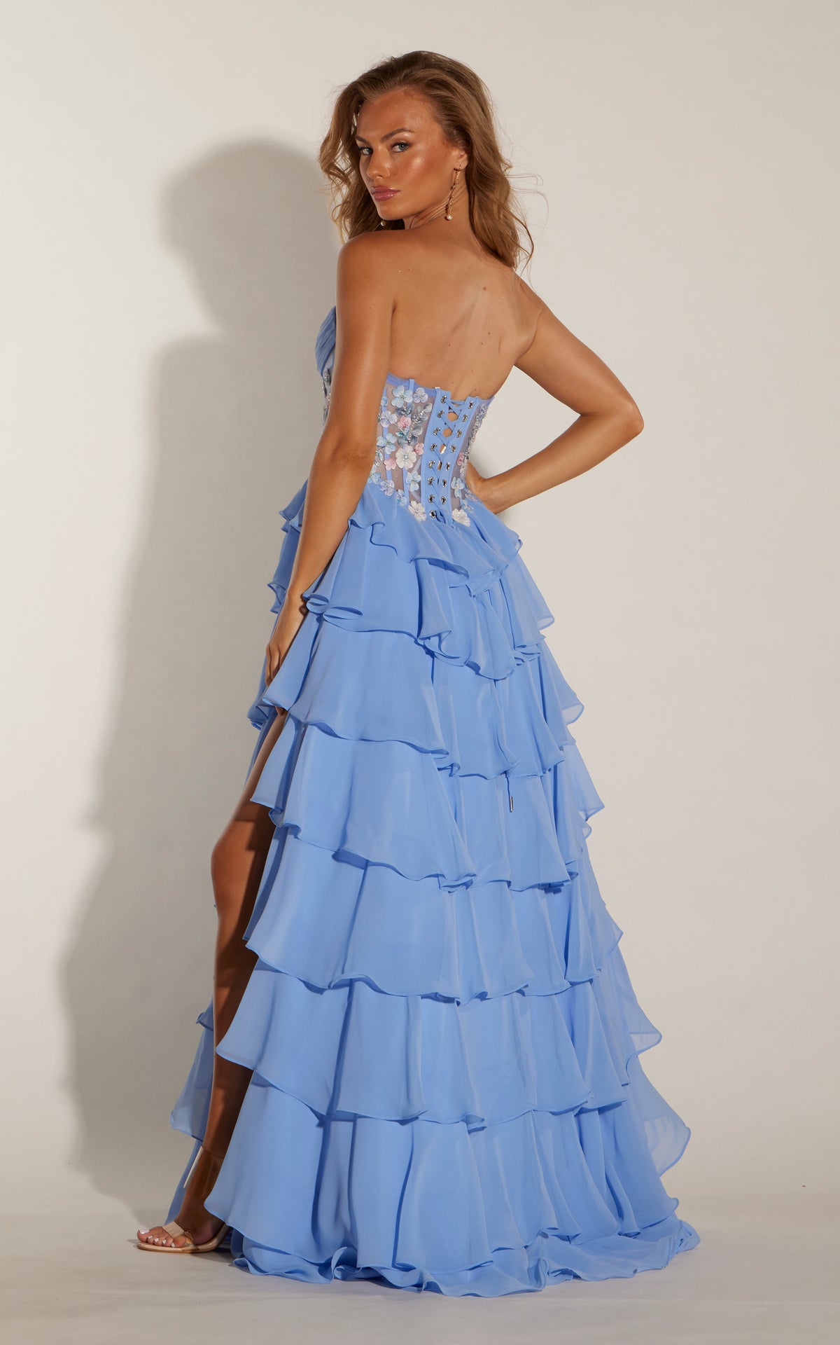 ALYCE Paris 62423 Alyce Long Sweetheart Neckline Ruffles A Line Dress
