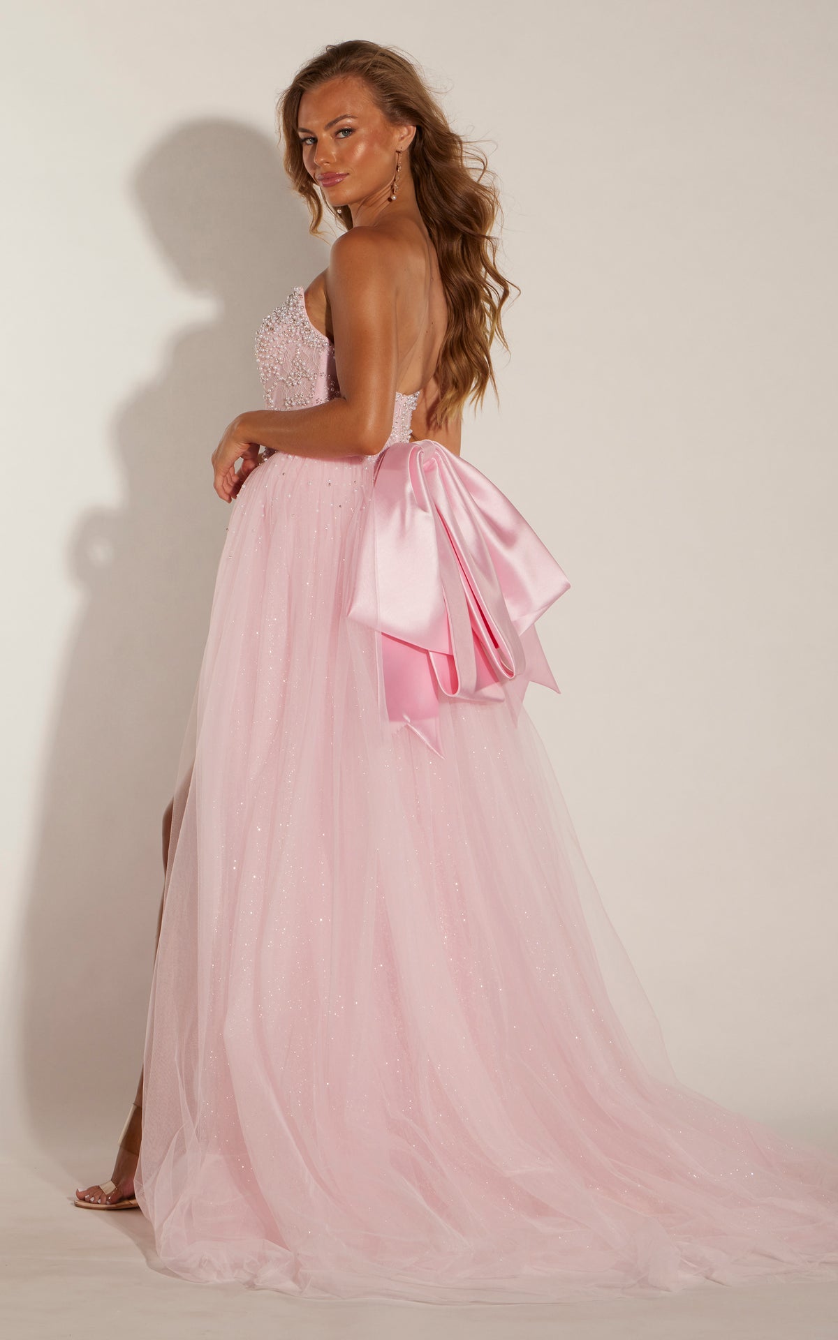 ALYCE Paris 62438 Alyce Long Scooped Neckline Illusion A Line Dress