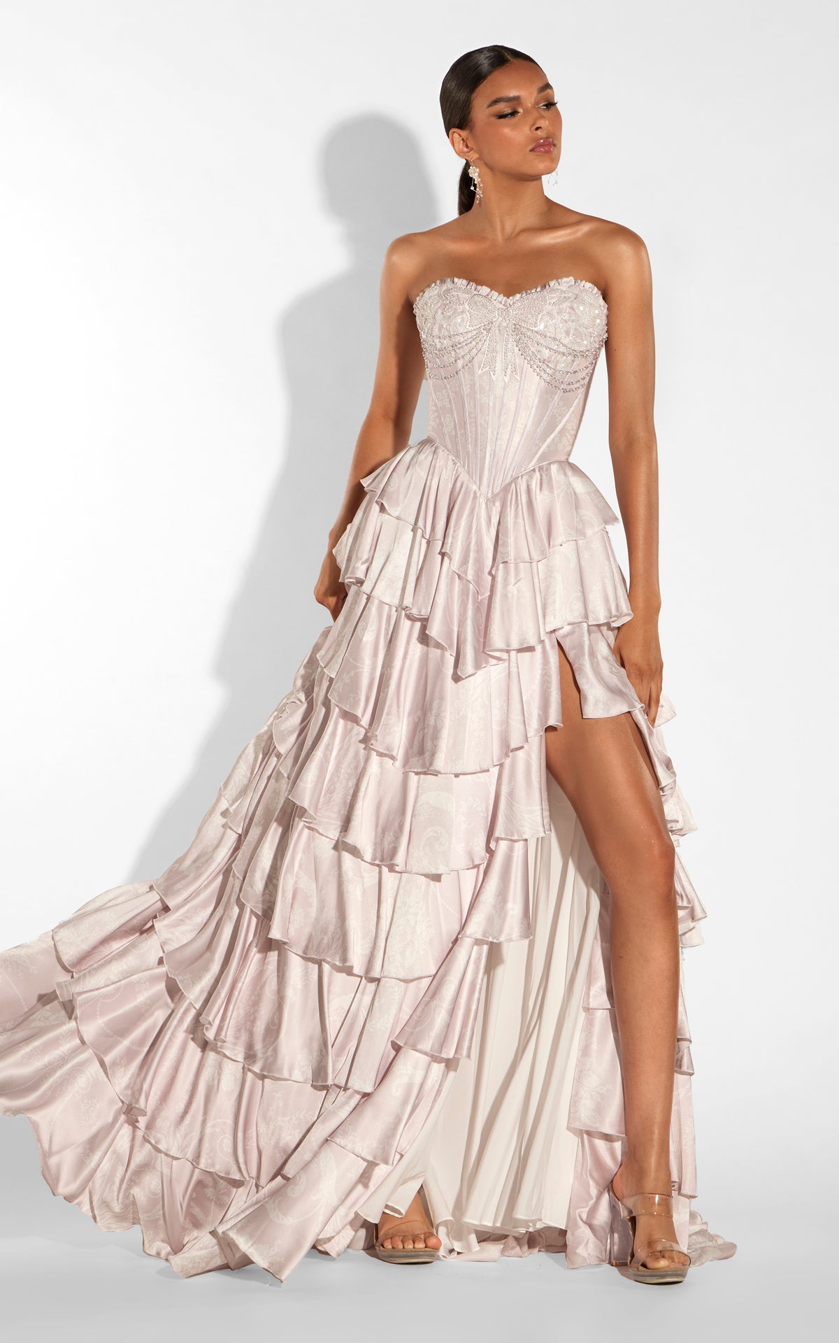 ALYCE Paris 62445 Alyce Long Sweetheart Neckline Ruffles A Line Dress