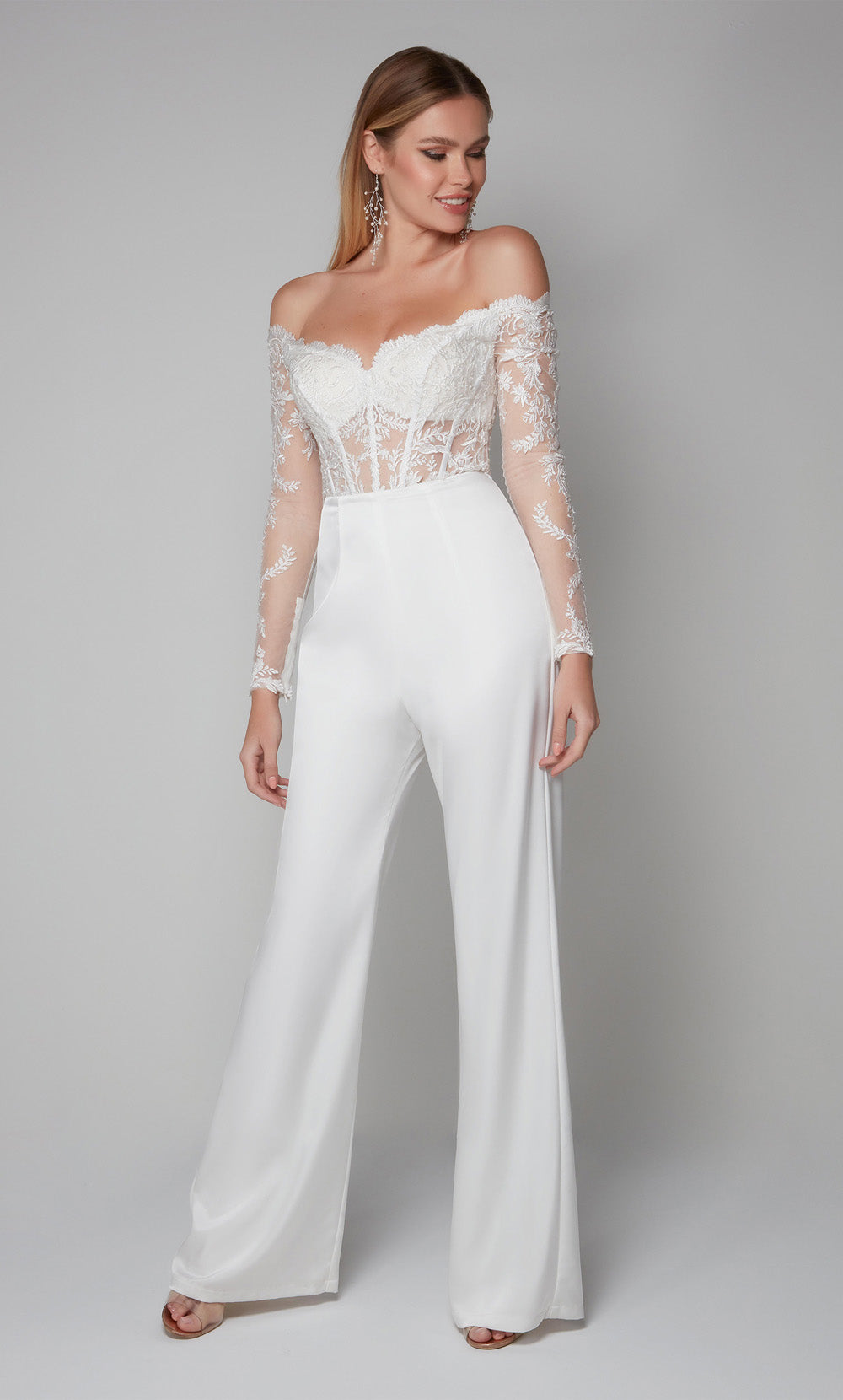 Alyce Paris 70018 Bridal fuera del hombro Corize de mono