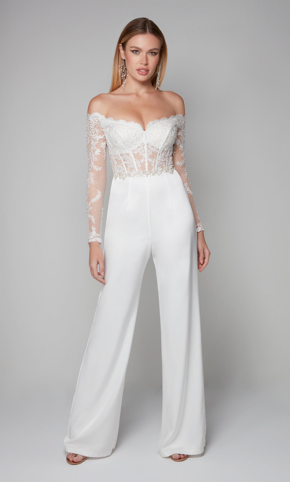 Alyce Paris 70018 Bridal fuera del hombro Corize de mono