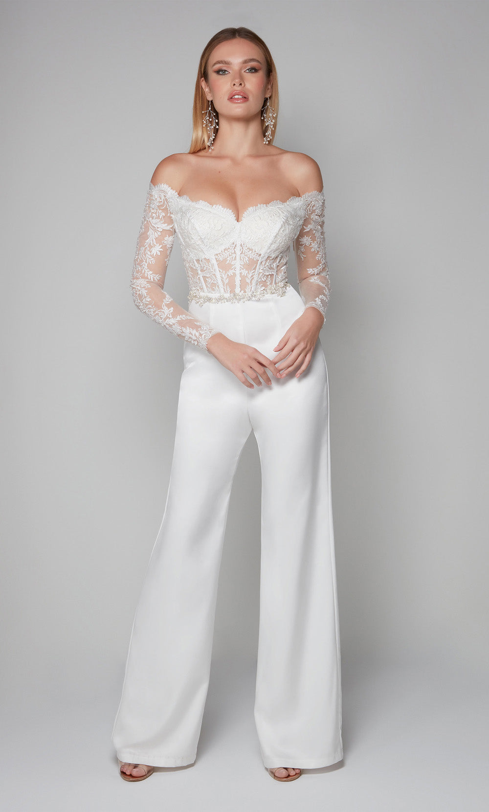 Alyce Paris 70018 Bridal fuera del hombro Corize de mono