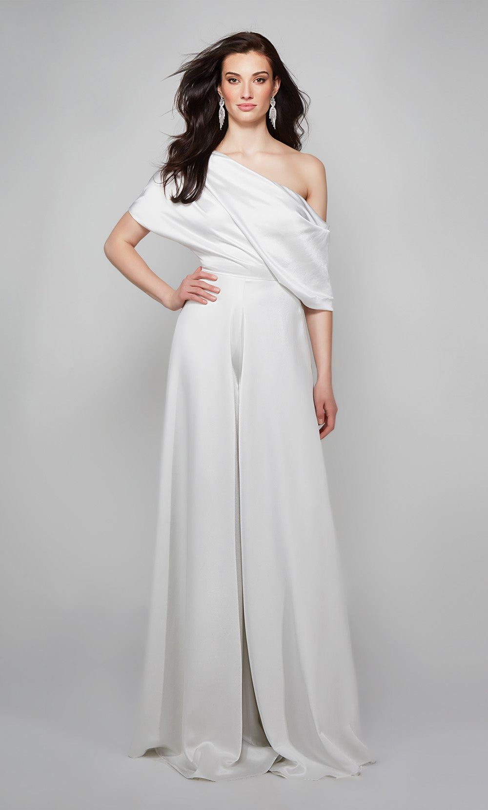 Alyce Paris 70019 Bridal One Omber Ruched/Draped Jumpsuit Dress