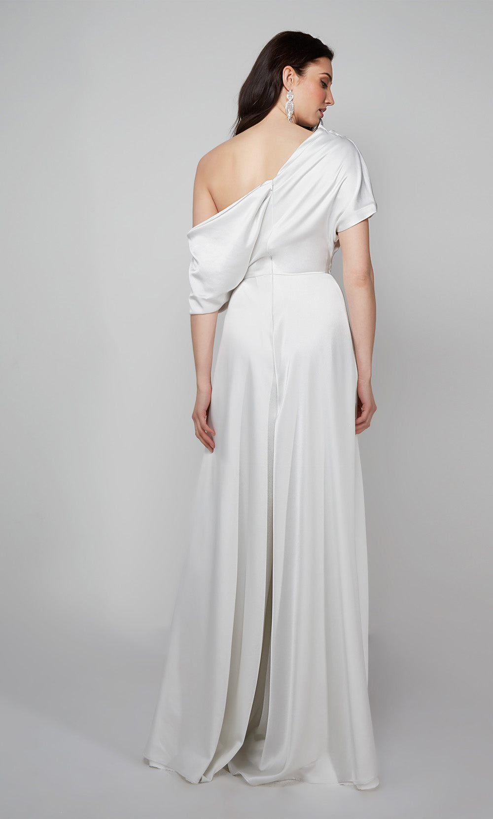 Alyce Paris 70019 Bridal One épaule Robe de combinaison ruée / drapée