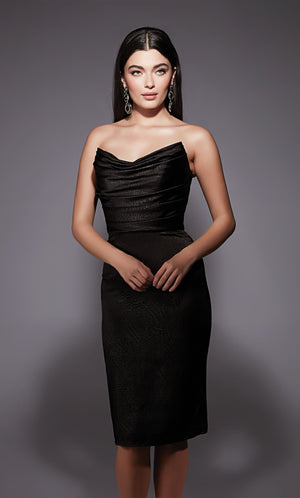 Formal Dress: 70059. Short, Strapless, Straight, Closed Back