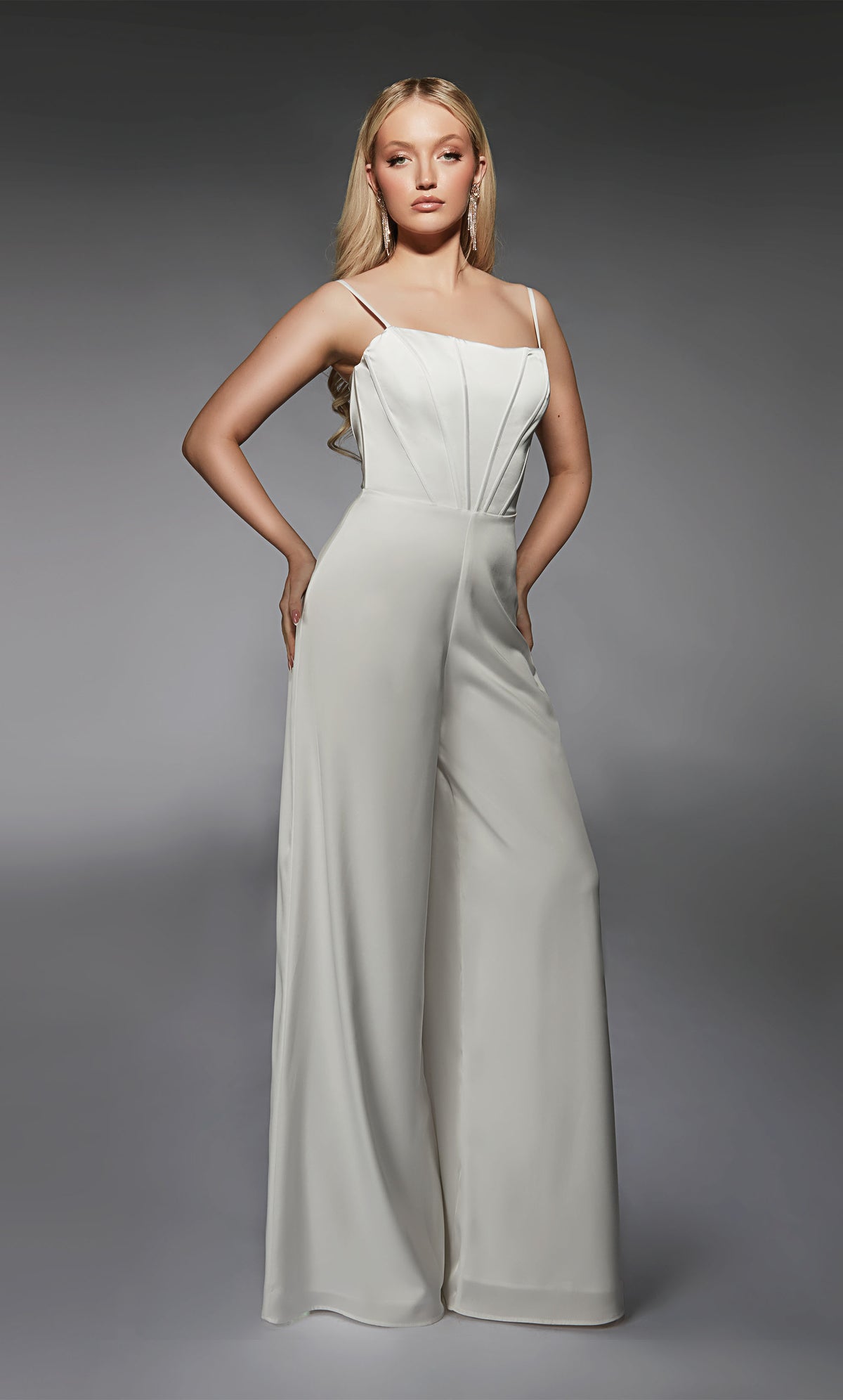 Formal Dress: 70070. Long, Scoop Neck, Jumpsuit, Closed Back