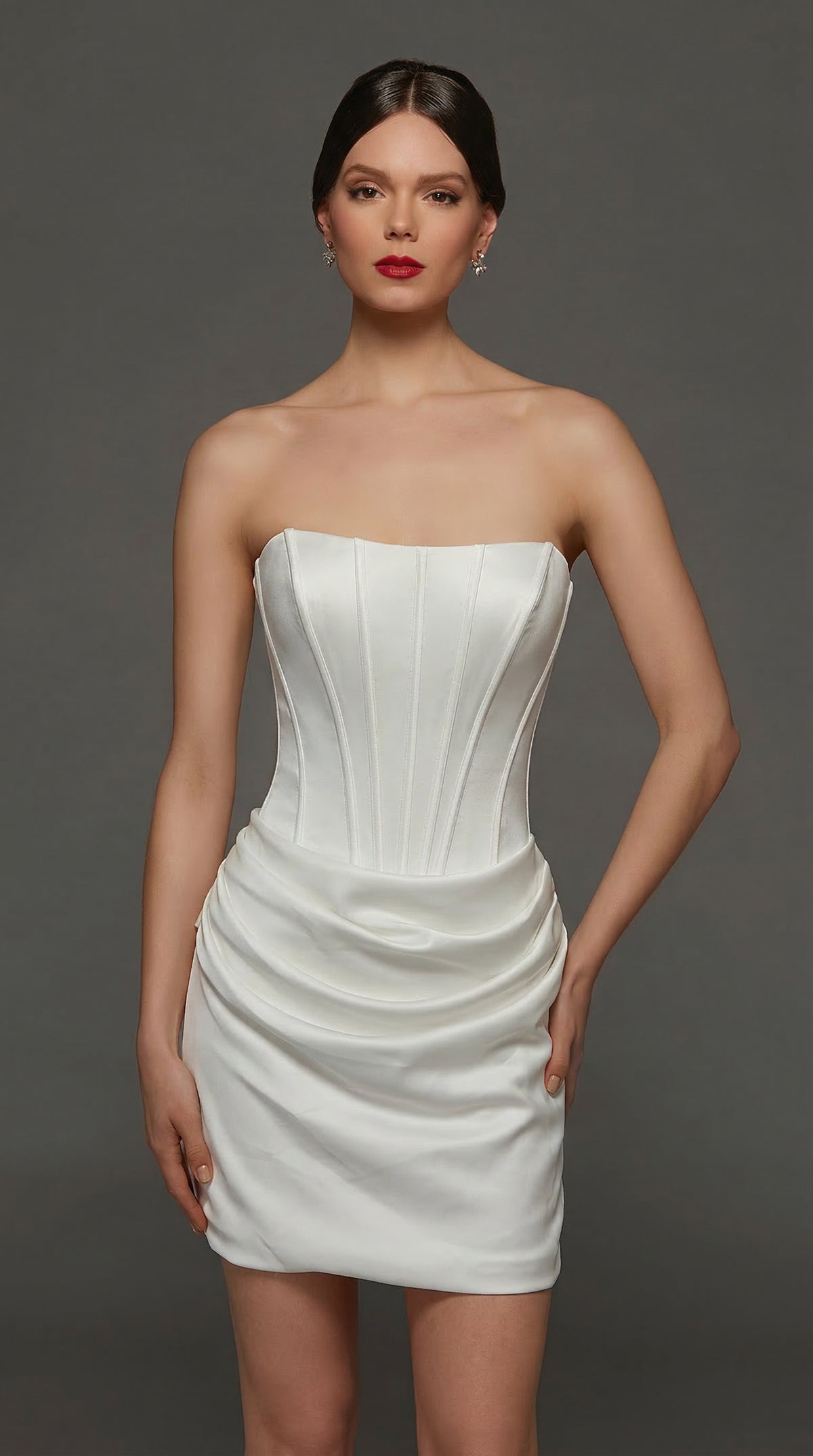 ALYCE Paris 70090 Bridal Scooped Neckline Corset Straight Dress