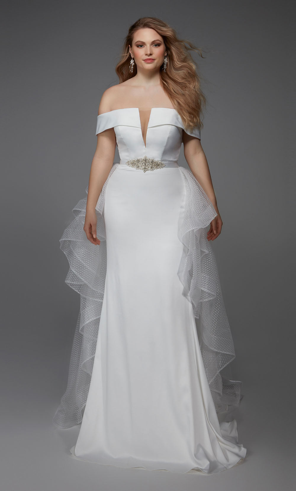 Alyce Paris 7020 Bridal fuori dal treno della spalla e vestito a flare