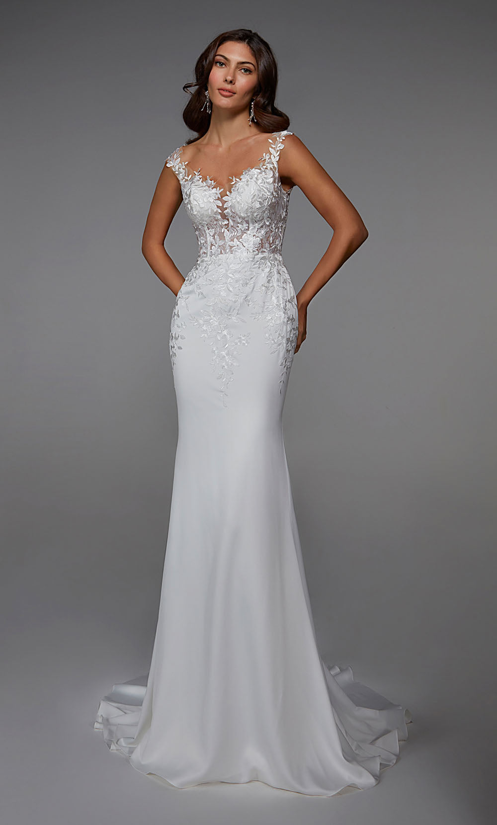 Alyce Paris 7026 Bridal Off the ombro Sexy Fit n Flare Dress