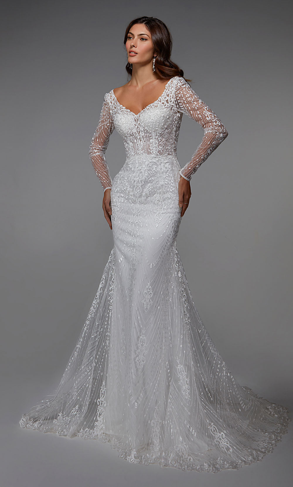 Alyce Paris 7030 Bridal V-образные кнопки подходит для платья Flare