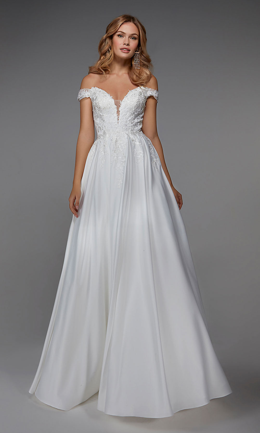 Alyce Paris 7034 Bridal fuori dalla spalla elegante un abito da linea