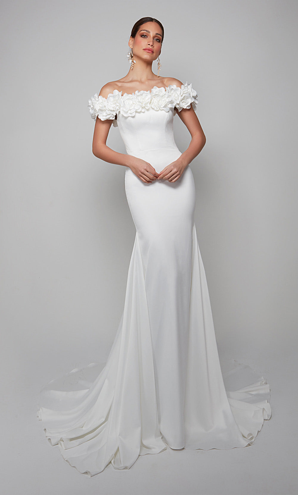 Alyce Paris 7061 Bridal fuera del hombro Vestido de sirena