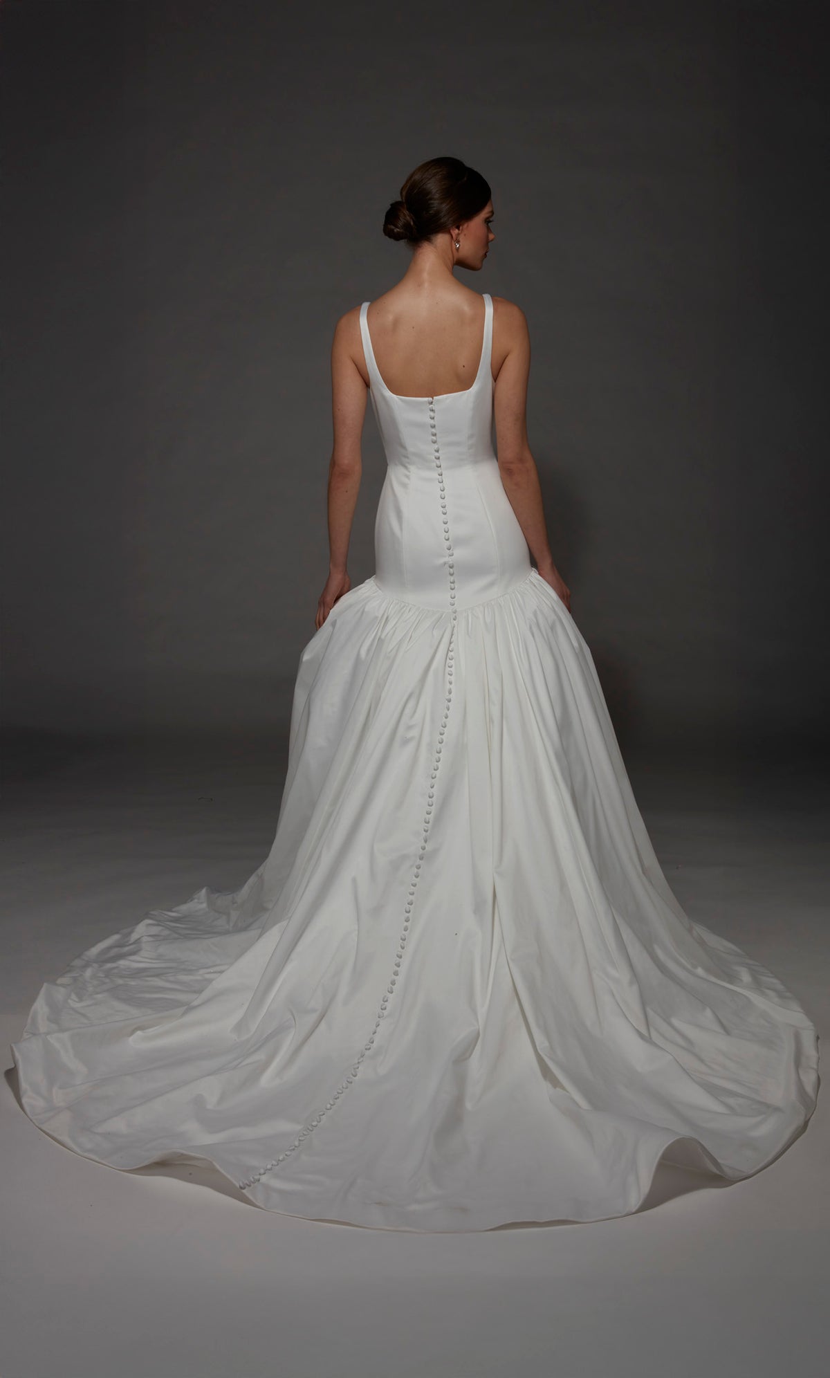 ALYCE Paris 7176 Bridal Square Neckline Simple Fit N Flare Dress
