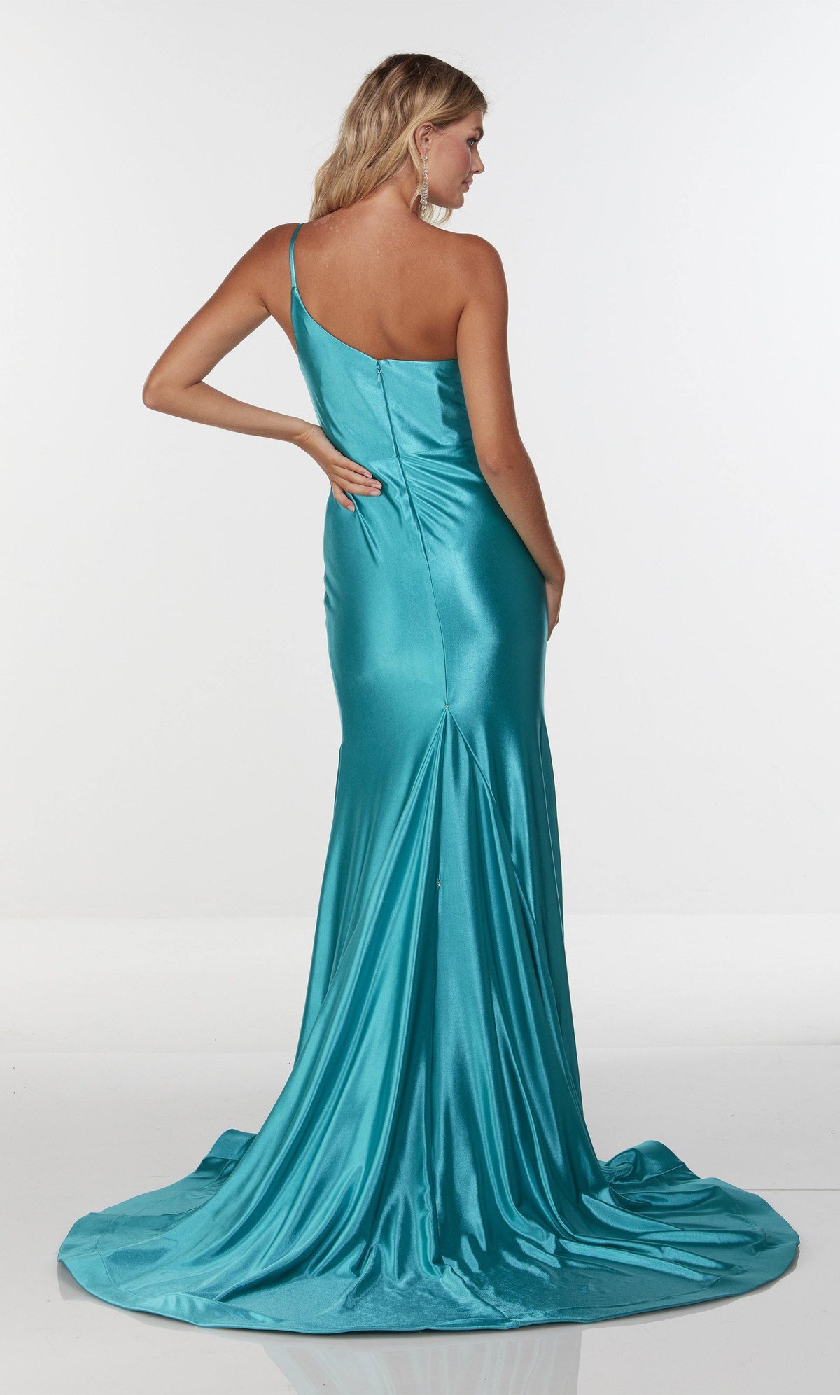 Formal Dress: 61159. Long Fitted Dresses, One Shoulder, Fit N Flare Alyce Paris